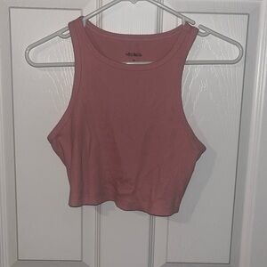 Pink High Neck Tanktop